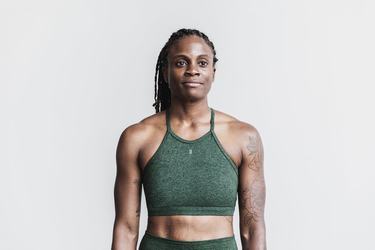 Nobull Halter Matte Women's Sports Bras Green | Australia (EF3694)